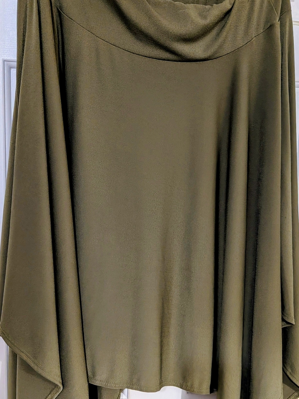 Ashley Stewart Olive A-Line Flow Skirt